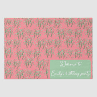 Papel De Seda Primavera de capas de neve no coral rosa