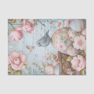 Papel De Seda Primavera de Ovos de Páscoa com pássaro azul