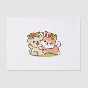 Papel De Seda Primavera dentro da cutena - Ilustração Adorável d