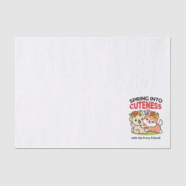 Papel De Seda Primavera dentro da cutena - Ilustração Adorável d