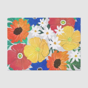 Papel De Seda Primavera Floral Colorida Pintura Girly Design