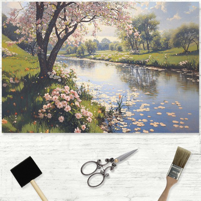 Papel De Seda Primavera Landscape Flor de Árvore de Dissociação (Criador carregado)