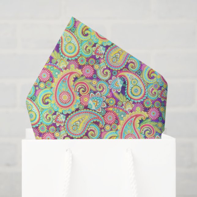 Papel De Seda Primavera paisley (Sacola de presentes)