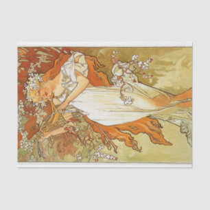 Papel De Seda Primavera por Alphonse Mucha