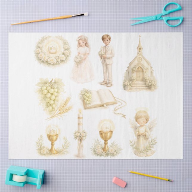 Papel De Seda Primeira Comunhão Design #7 (Arte )