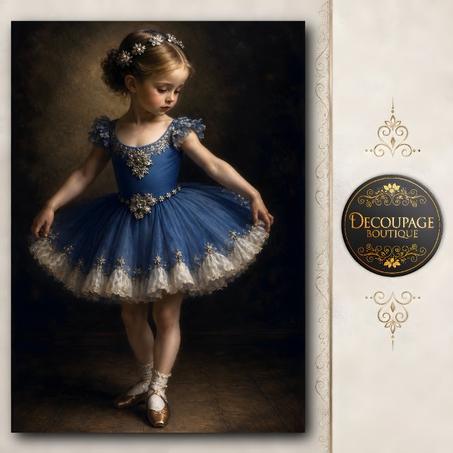 Papel De Seda Princesa Bailarina Floco de Neve Azul (Blue Snowflake Ballet Princess Tissue Paper)