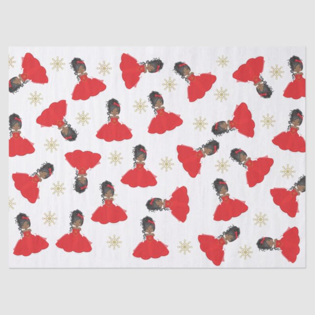 Papel De Seda Princesa de Natal Negra (Frente )