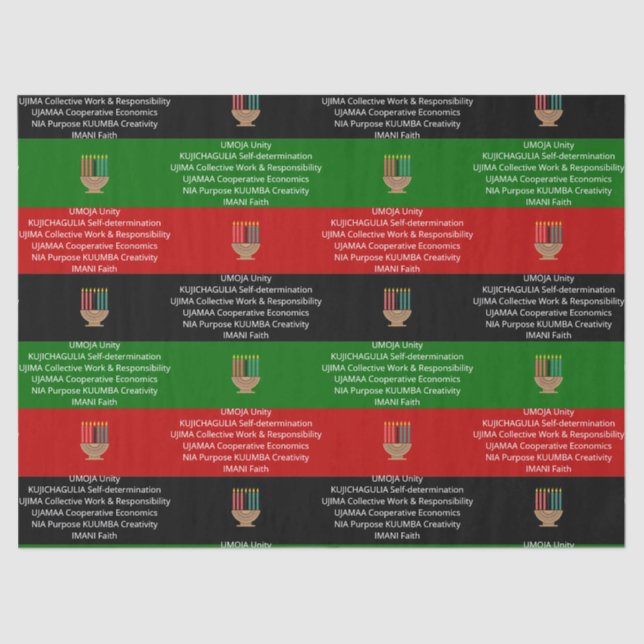 Papel De Seda Princípios KWANZAA da NGUZO SABA 7 (Frente )