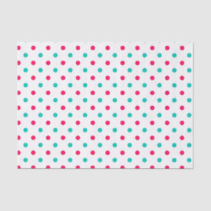 Papel De Seda Profundamente - rosa, Aqua, polca branca