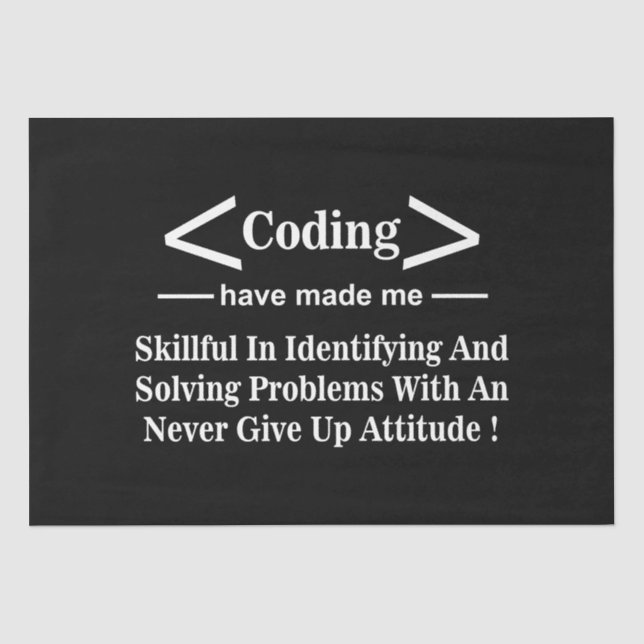 Papel De Seda Programador Codificador Programador Codificação (Frente )