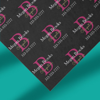 Papel De Seda Promoção Comercial, Nome, Monograma e Título em Pr
