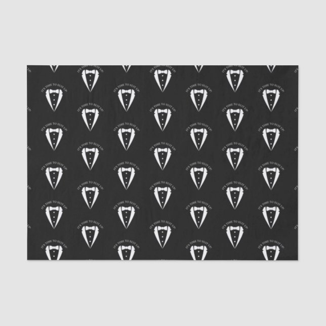 Papel De Seda Proposta de Padrinho de casamento de Terno Tuxedo  (Frente )