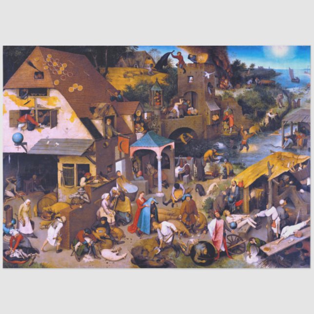 Papel De Seda Provérbios Países Baixos, Pieter Bruegel, o Velho (Frente )