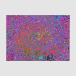 Papel De Seda Psicodélica Groovy Magenta Retro Líquido
