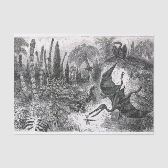 Papel De Seda Pterodátilos Jurássicos (Frente )