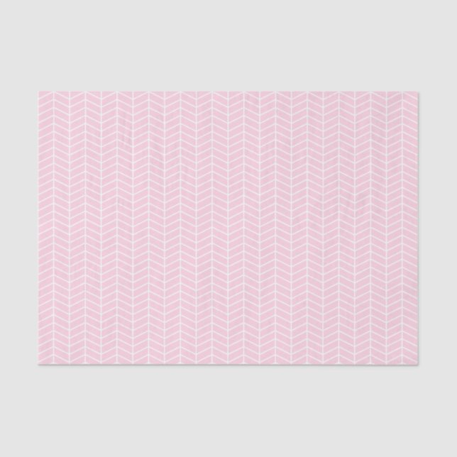 Papel De Seda Publicação Chevron Tissue - Branco na Rosa claro (Frente )