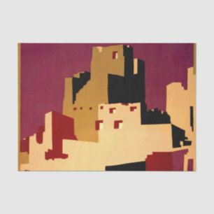 Papel De Seda Pueblos Antigos do Sudoeste Arte de Poster WPA