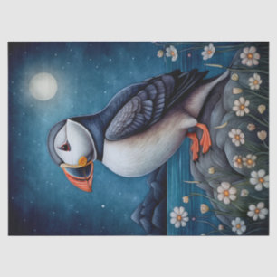 Papel De Seda Puffin Bird Boho Arte Mística