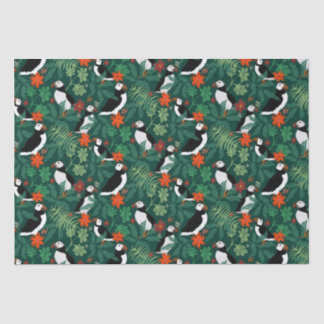 Papel De Seda Puffin Padrão Lush Verde