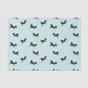 Papel De Seda Puffins Voadores de Arte de Aves
