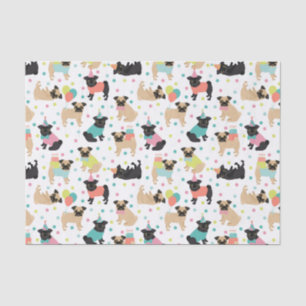 Papel De Seda Pug Birthday