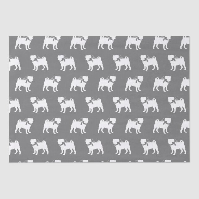 Papel De Seda Pug Dog Puppy Tissue Paper (Frente )