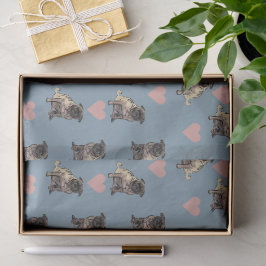 Papel De Seda Pugs & corações
