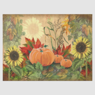 Papel De Seda Pumpkin Autumn Fall Sunflower