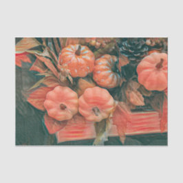 Papel De Seda Pumpkin Autumn Orange Green Country