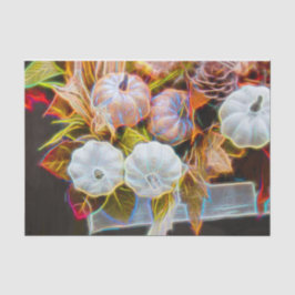 Papel De Seda Pumpkin Autumn White Laranja Brilhante