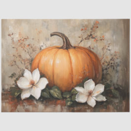 Papel De Seda Pumpkin com Magnolia Blossomo