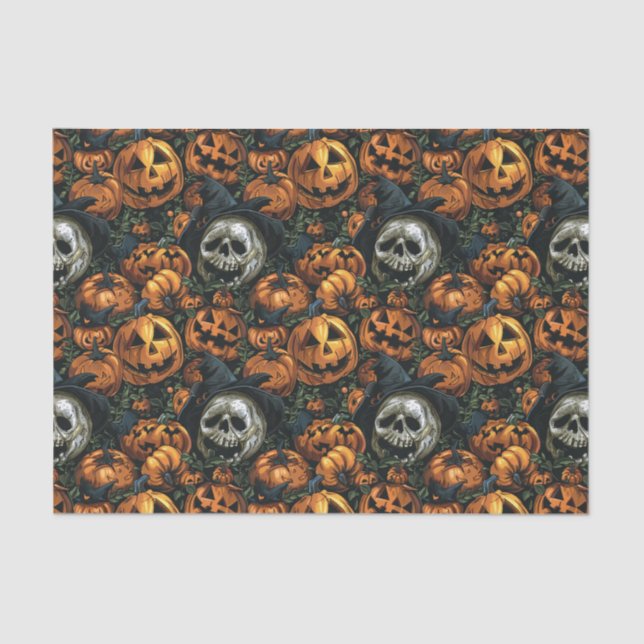 Papel De Seda Pumpkin Dark Halloween (Frente )