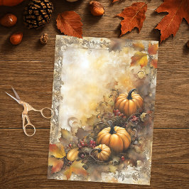 Papel De Seda Pumpkin de outono e Folhas de outono da Rússia Art