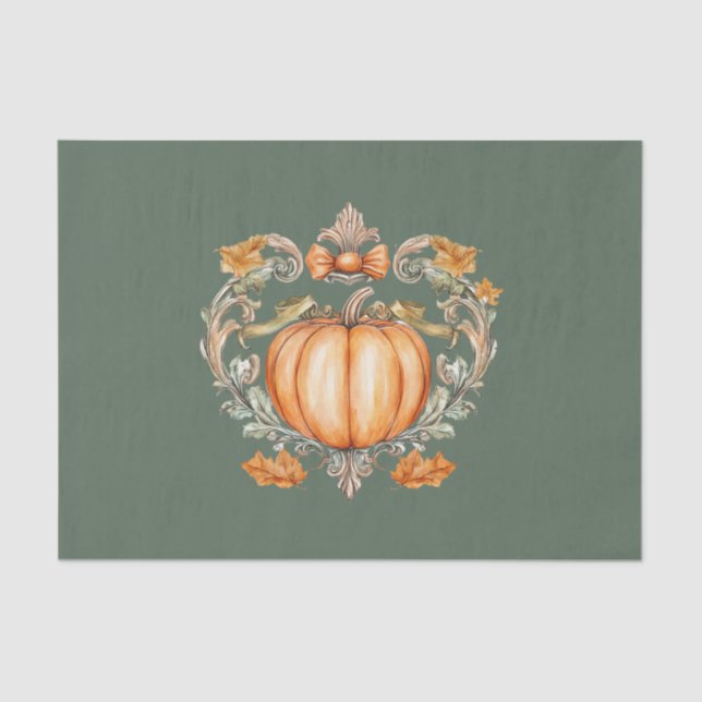 Papel De Seda Pumpkin de queda elegante (Frente )