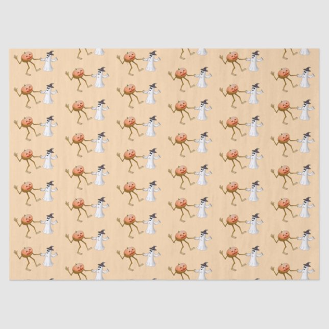 Papel De Seda Pumpkin do Halloween e Fantasma (Frente )