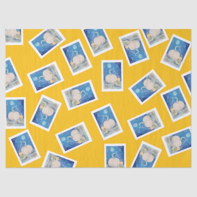 Papel De Seda Pumpkin Fall Harvest Maureen Girard Autumn Vines (Frente )