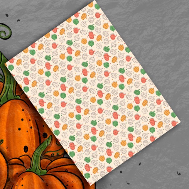 Papel De Seda Pumpkin Halloween amarelo laranja (Criador carregado)