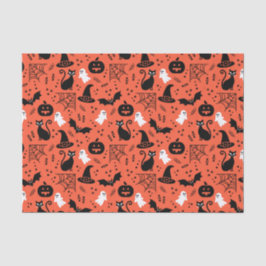 Papel De Seda Pumpkin Laranja Bonito Pumpkin Fantasma Padrão do 