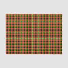 Papel De Seda Pumpkin Orange & Neon Green Tartan