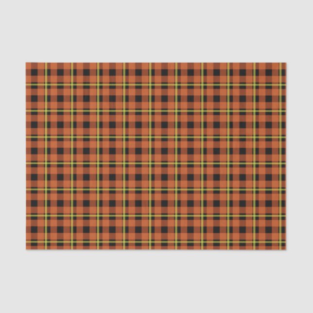 Papel De Seda Pumpkin Orange & Yellow Tartan (Frente )