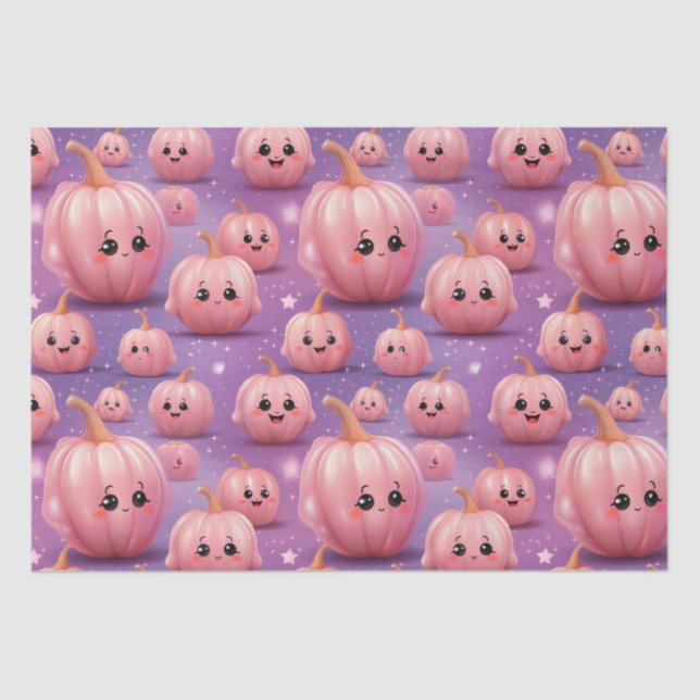 Papel De Seda Pumpkin rosa e bonito crianças do halloween (Frente )