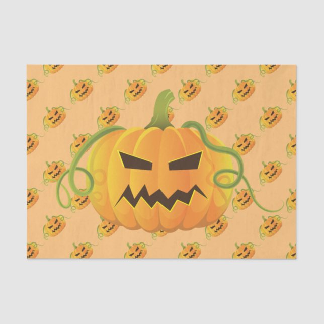 Papel De Seda Pumpkin sem costura do Orange Halloween (Frente )