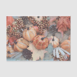 Papel De Seda Pumpkin Vintage Antiga Cinza Laranja Fall Art