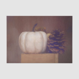 Papel De Seda Pumpkin White Rustic Country Pinta Autumn Art