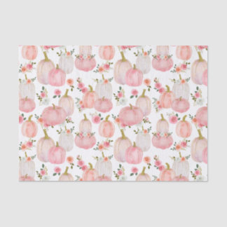 Papel De Seda Pumpkins cor-de-água Florais Rosas de pastel