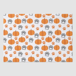 Papel De Seda Pumpkins e patas Branca de Halloween