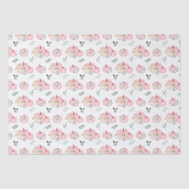 Papel De Seda Pumpkins Floral Rosa (Frente )