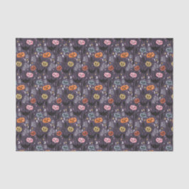 Papel De Seda Pumpkins, Morcegos e Pedras de Túmulo de Halloween