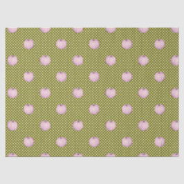 Papel De Seda Pumpkins rosa Sage Bolinhas verdes