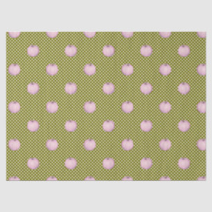 Papel De Seda Pumpkins rosa Sage Bolinhas verdes